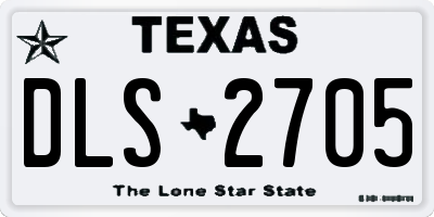 TX license plate DLS2705