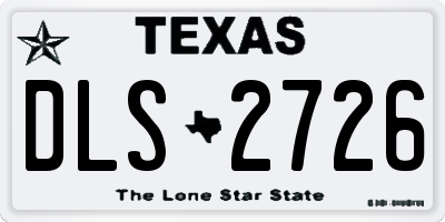 TX license plate DLS2726