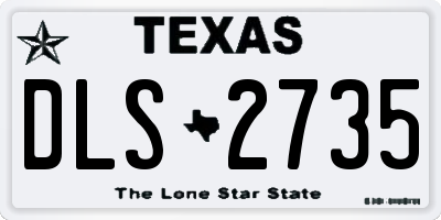 TX license plate DLS2735
