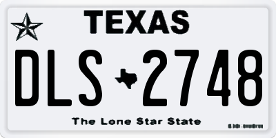 TX license plate DLS2748