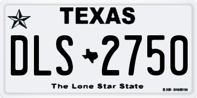 TX license plate DLS2750