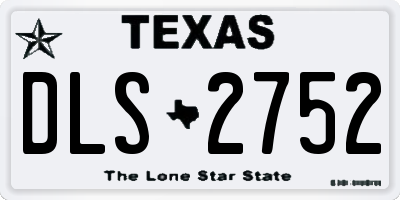 TX license plate DLS2752