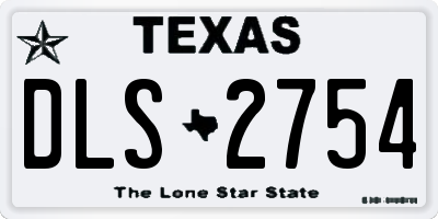 TX license plate DLS2754