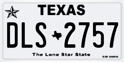TX license plate DLS2757
