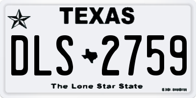 TX license plate DLS2759