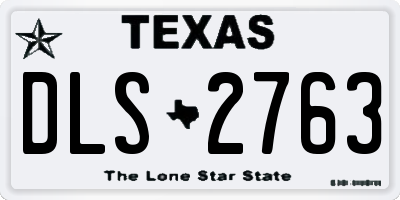 TX license plate DLS2763