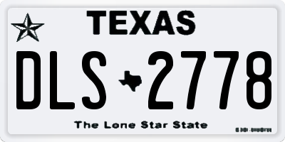 TX license plate DLS2778