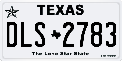 TX license plate DLS2783