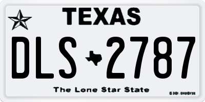 TX license plate DLS2787