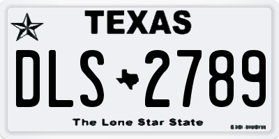 TX license plate DLS2789
