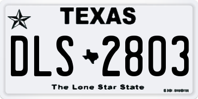 TX license plate DLS2803
