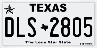 TX license plate DLS2805