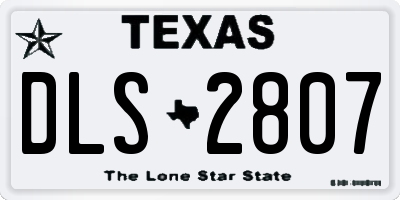 TX license plate DLS2807