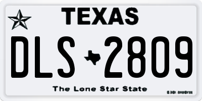 TX license plate DLS2809