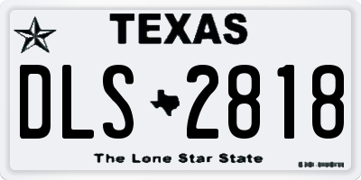 TX license plate DLS2818