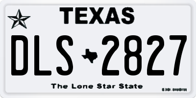 TX license plate DLS2827