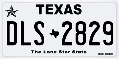 TX license plate DLS2829