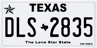 TX license plate DLS2835