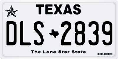 TX license plate DLS2839