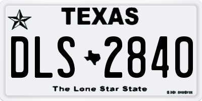 TX license plate DLS2840