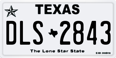 TX license plate DLS2843
