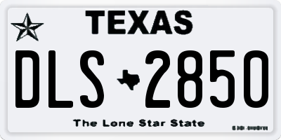 TX license plate DLS2850