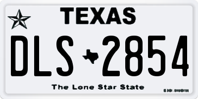 TX license plate DLS2854