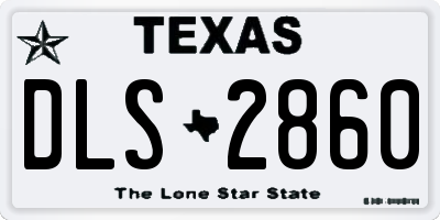 TX license plate DLS2860