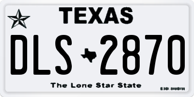 TX license plate DLS2870