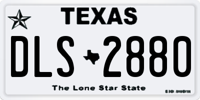 TX license plate DLS2880