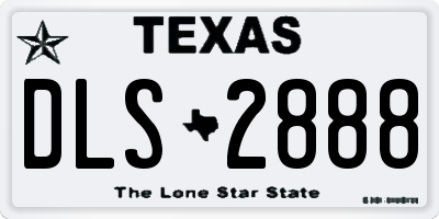 TX license plate DLS2888