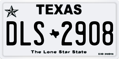 TX license plate DLS2908