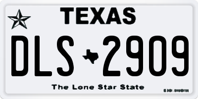 TX license plate DLS2909