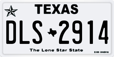 TX license plate DLS2914