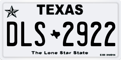 TX license plate DLS2922