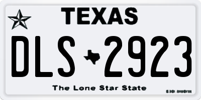 TX license plate DLS2923