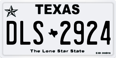 TX license plate DLS2924