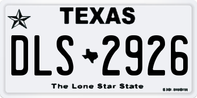 TX license plate DLS2926