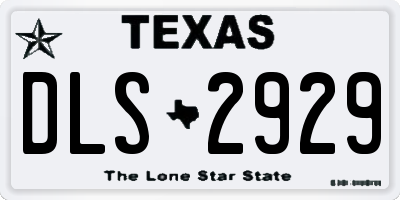 TX license plate DLS2929