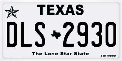 TX license plate DLS2930