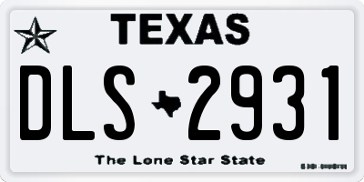 TX license plate DLS2931
