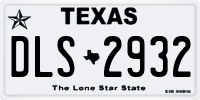 TX license plate DLS2932