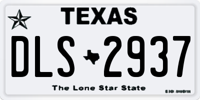 TX license plate DLS2937