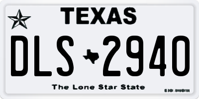 TX license plate DLS2940