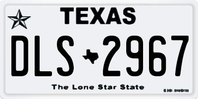 TX license plate DLS2967