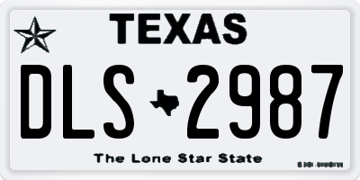 TX license plate DLS2987