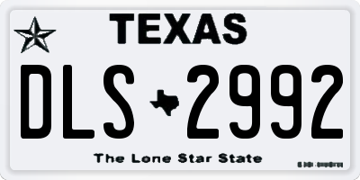 TX license plate DLS2992
