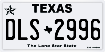 TX license plate DLS2996