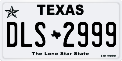 TX license plate DLS2999
