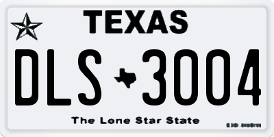 TX license plate DLS3004